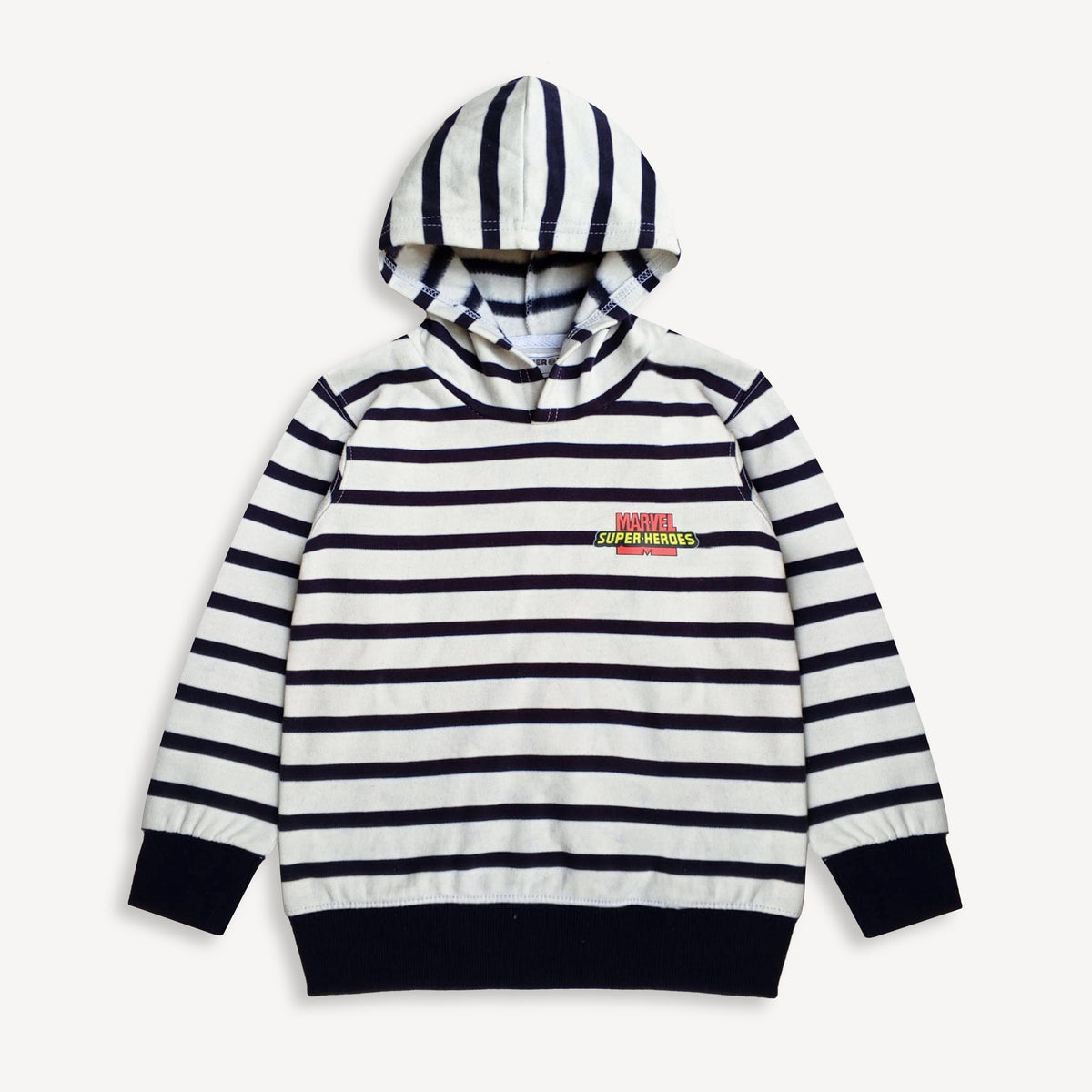 White & Black Striped Hoodie