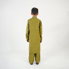 Classic Boys' Kurta Set in Olive Green