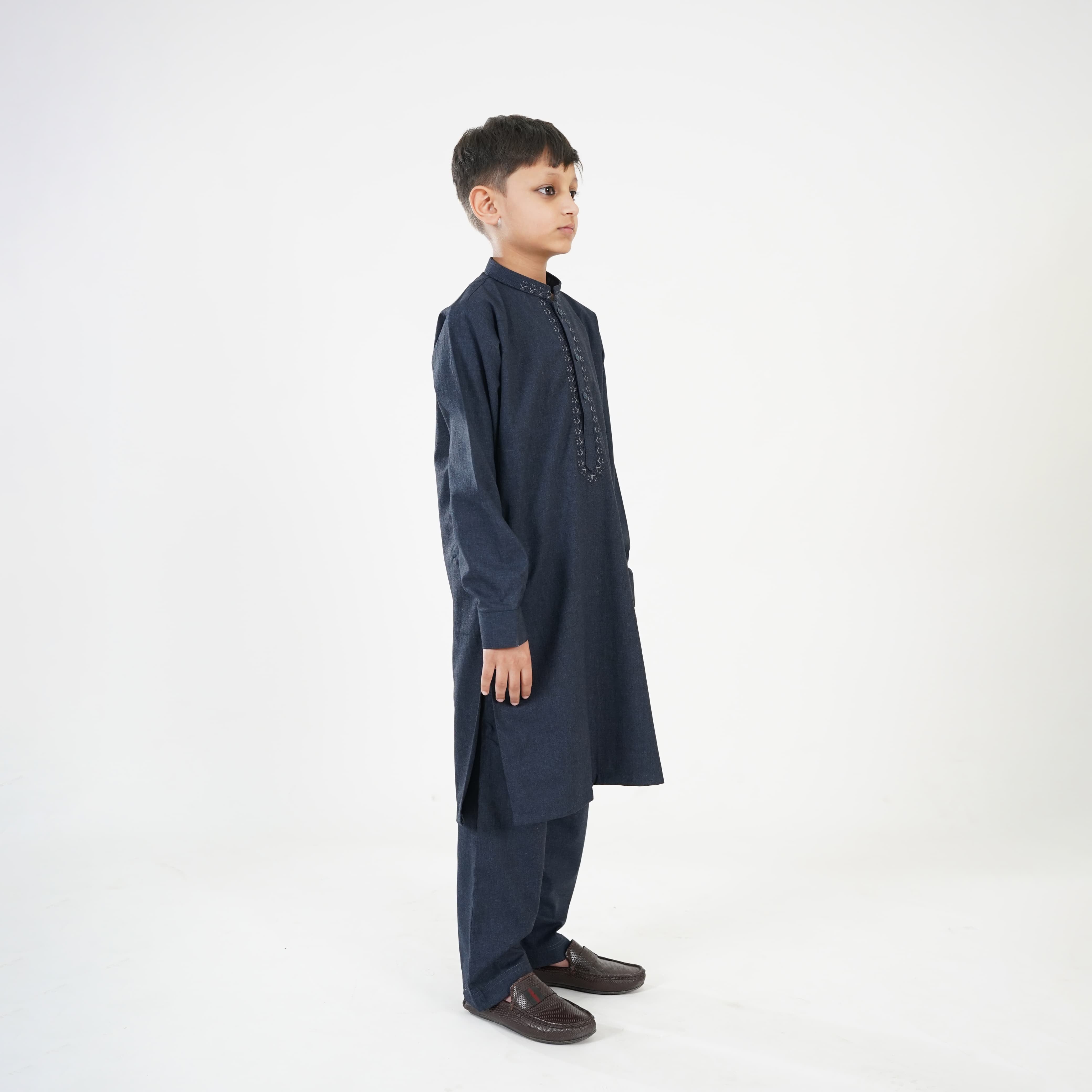 Boy's Dark Blue Kurta Shalwar