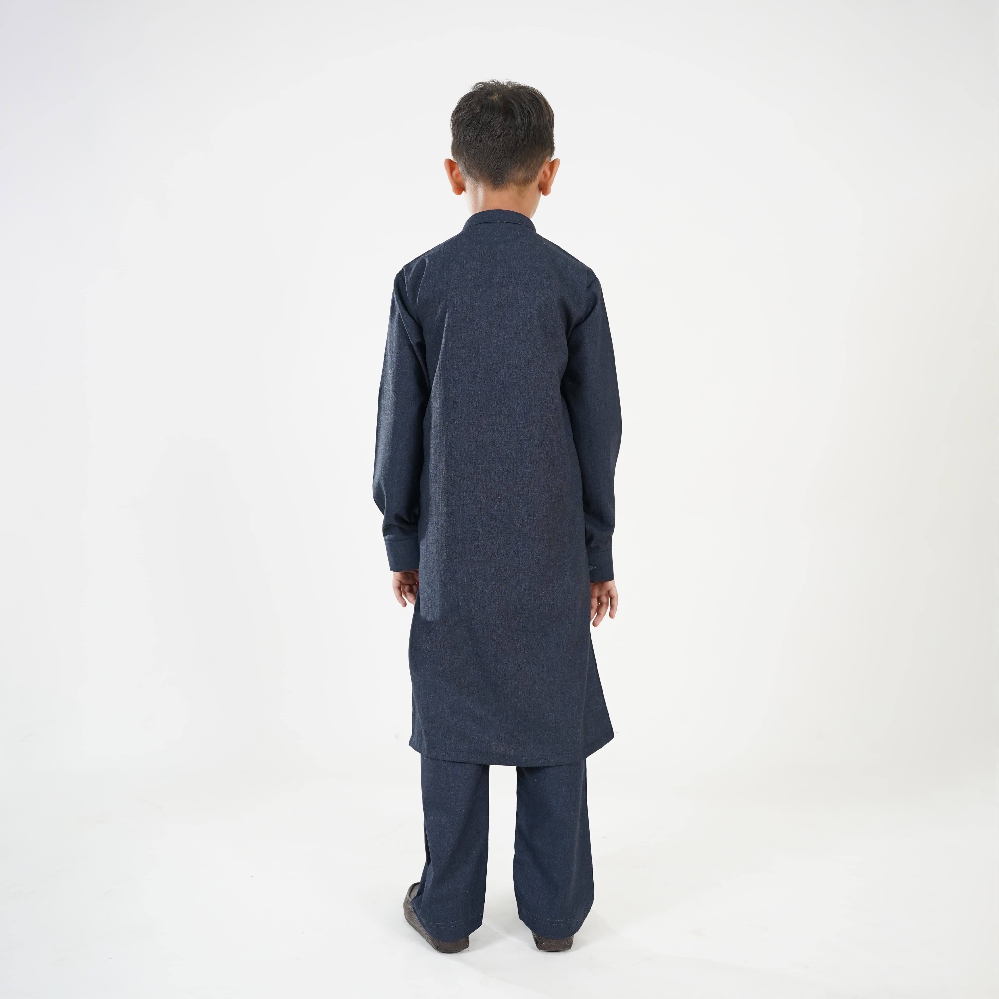 Boy's Dark Blue Kurta Shalwar