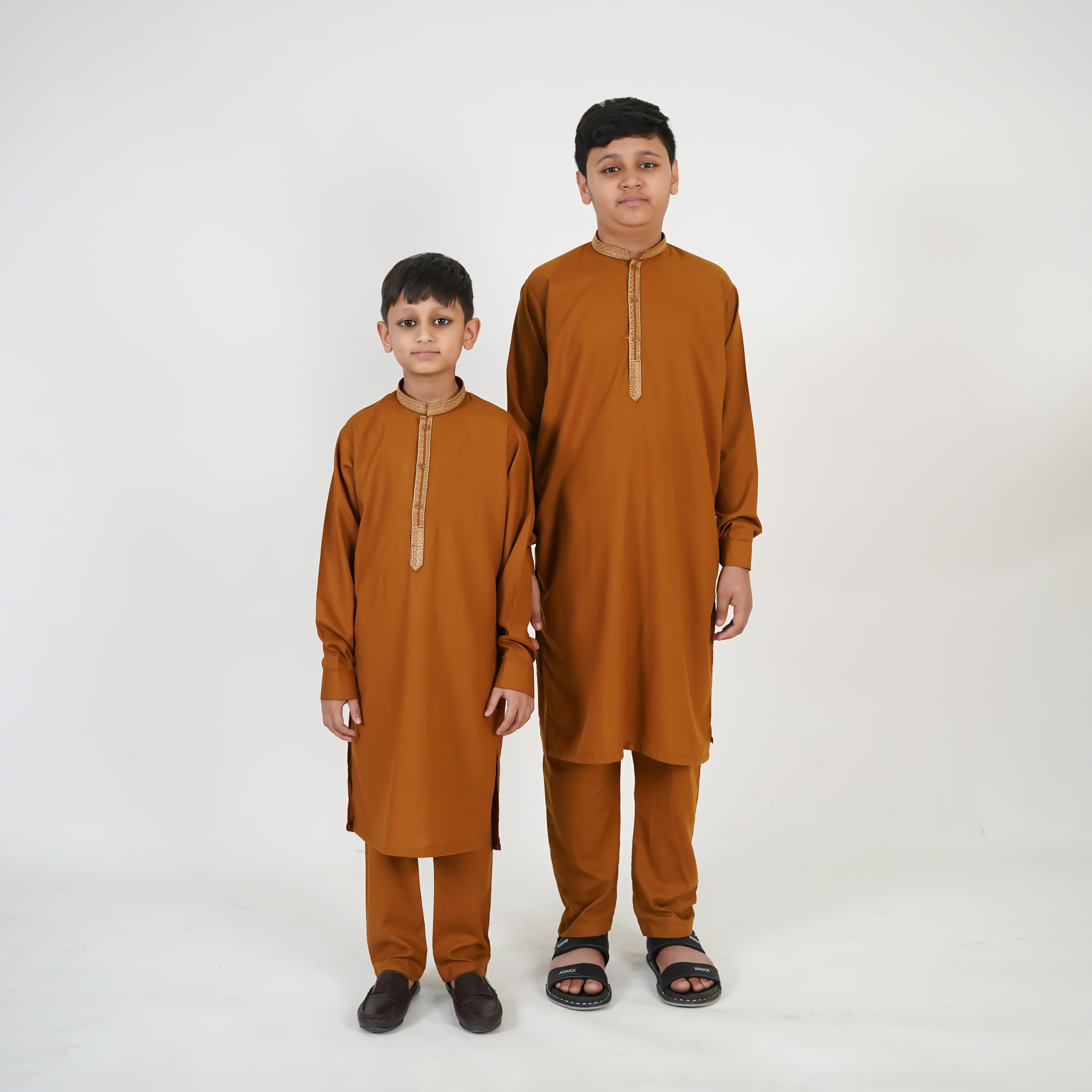 Boy's Brown Kurta Shalwar