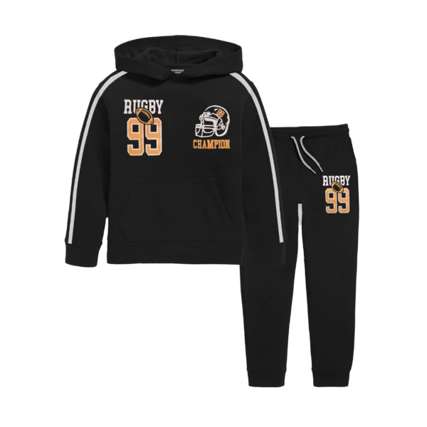 Black Champion Hooded Tracksuit