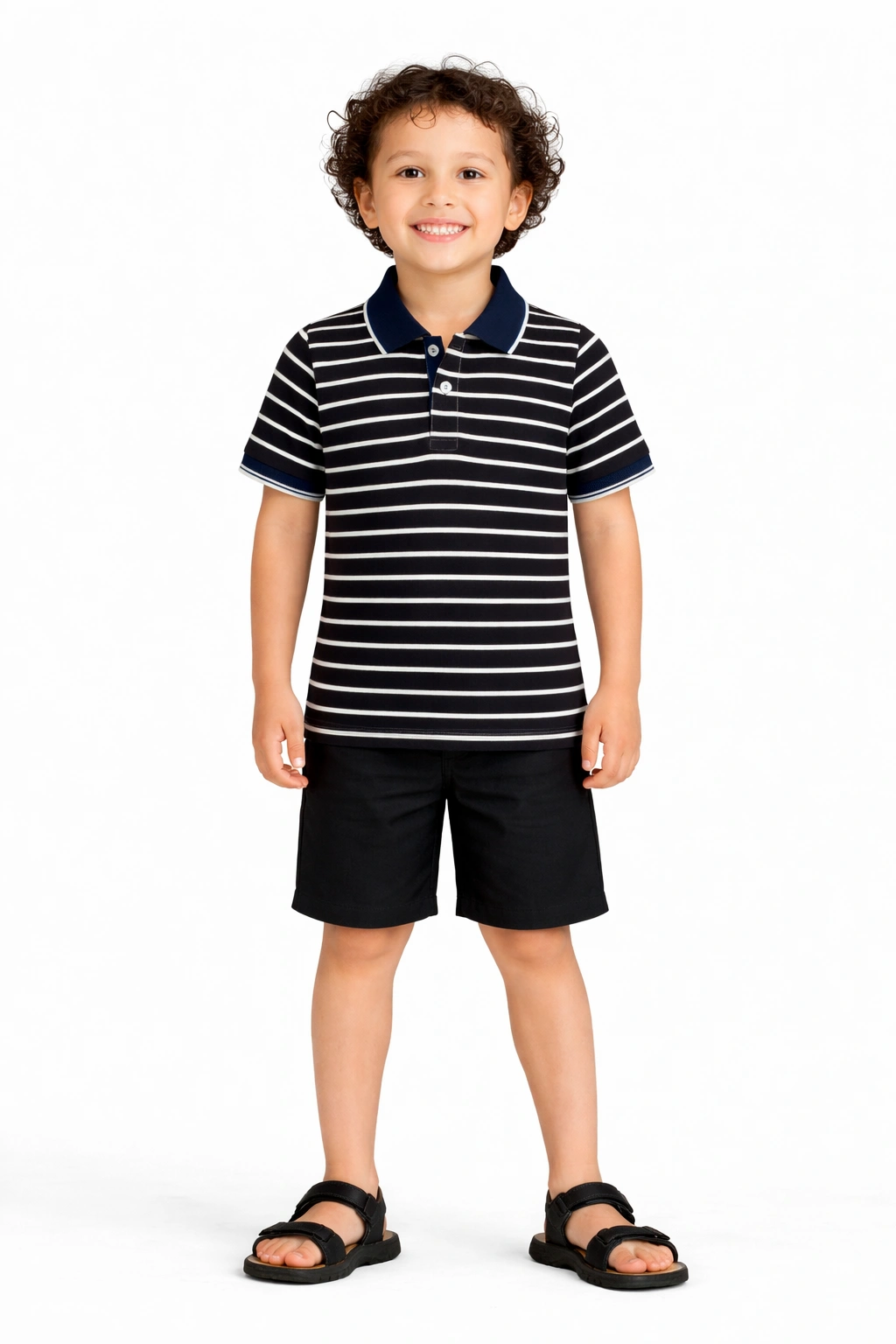 Black Strip Short Set